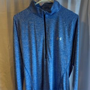 Under Armour Tech Twist 1/4 Zip Pullover Women's XL Blue Heather Athletic Top